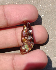 14.7ct Best Color Combination Fire Agate , Polished Fire Agate, Rare Fire agate - Fire Agate For Pendant - Dimensions- 28x11mm