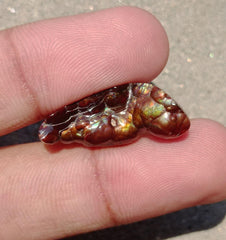 14.7ct Best Color Combination Fire Agate , Polished Fire Agate, Rare Fire agate - Fire Agate For Pendant - Dimensions- 28x11mm