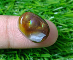 17.9ct Polished Fire Agate, Fire Agate Oval cabochon - Perfect gemstone Gift, Rare Gemstone , Dimensions - 18x13mm