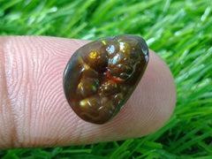 9.4ct Mexican Fire Agate, Rare Fire Agate, Green Aatshi Aqeeq - Perfect gemstone Gift, Dimensions - 15x12xmm