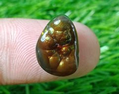 9.4ct Mexican Fire Agate, Rare Fire Agate, Green Aatshi Aqeeq - Perfect gemstone Gift, Dimensions - 15x12xmm