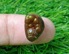 9.4ct Mexican Fire Agate, Rare Fire Agate, Green Aatshi Aqeeq - Perfect gemstone Gift, Dimensions - 15x12xmm