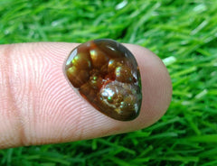 9.4ct Mexican Fire Agate, Rare Fire Agate, Green Aatshi Aqeeq - Perfect gemstone Gift, Dimensions - 15x12xmm