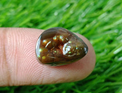 9.4ct Mexican Fire Agate, Rare Fire Agate, Green Aatshi Aqeeq - Perfect gemstone Gift, Dimensions - 15x12xmm