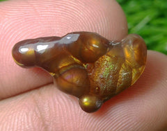 Мексиканский огненный агат 12 карат, редкий огненный агат, огненный агат уникальной формы, подходящий для подвески — идеальный подарок из драгоценных камней, редкий драгоценный камень, чем бриллианты, размеры — 23x14 мм