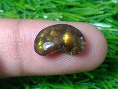 Мексиканский огненный агат 6 карат, редкий огненный агат, желтый аатши акик — идеальный драгоценный камень в подарок, размеры 16x9x5 мм