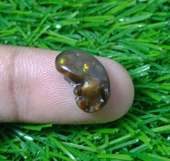 Мексиканский огненный агат 6 карат, редкий огненный агат, желтый аатши акик — идеальный драгоценный камень в подарок, размеры 16x9x5 мм