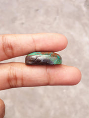 Натуральная бирюза, зеленая матричная бирюза, Шаджри Фероза, настоящий камень Фероза - 37,7 карата-25,4x18 мм