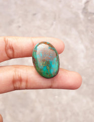 Натуральная бирюза, зеленая матричная бирюза, Шаджри Фероза, настоящий камень Фероза - 37,7 карата-25,4x18 мм