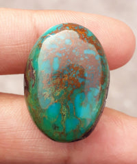 Натуральная бирюза, зеленая матричная бирюза, Шаджри Фероза, настоящий камень Фероза - 37,7 карата-25,4x18 мм