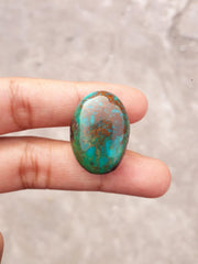 Натуральная бирюза, зеленая матричная бирюза, Шаджри Фероза, настоящий камень Фероза - 37,7 карата-25,4x18 мм