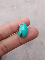 Натуральная бирюза 10,5 карата, зеленая матричная бирюза, Шаджри Фероза, настоящий камень Фирозы, размеры -19x12,3 мм