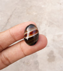 Layered Agate - Banded Agate - Sulaimani Aqeeq - 22x16mm