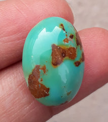 Натуральная бирюза 16 карат, зеленая матричная бирюза, овальная форма, настоящий камень Фероза, размер - 20x15 мм