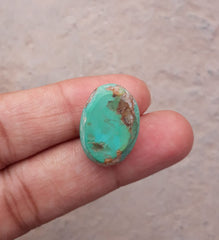 Натуральная бирюза 16 карат, зеленая матричная бирюза, овальная форма, настоящий камень Фероза, размер - 20x15 мм