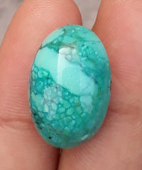 Натуральная бирюза 18,1 карата, зеленая матричная бирюза, Шаджри Фероза, настоящий камень Фероза — 20x13 мм