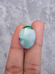 Зеленый Халцедон - Зеленый Агат Белый - Зеленый Агат -15х20мм