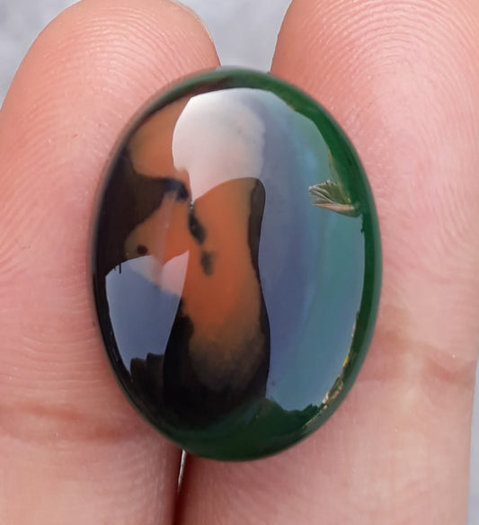 Green Chalcedony - Green Agate - Real Aqeeq - Dimension-15x20mm