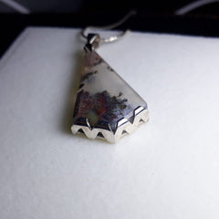 Indonesian Shajri Aqeeq (Moss Agate) pendant with Italian Silver Chain