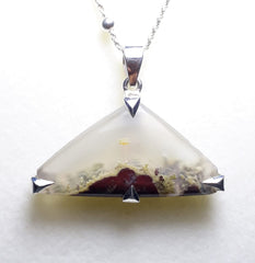Indonesian Moss Agate pendant with Italian Silver Chain