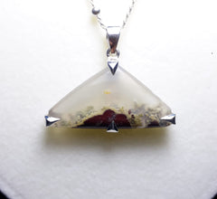 Indonesian Moss Agate pendant with Italian Silver Chain