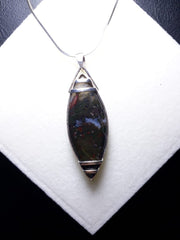 Зеленый индонезийский кулон Shajri Aqeeq (моховой агат) с италинским серебром