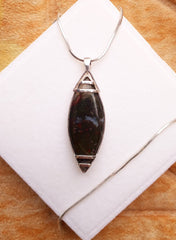 Зеленый индонезийский кулон Shajri Aqeeq (моховой агат) с италинским серебром