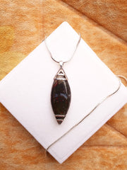 Зеленый индонезийский кулон Shajri Aqeeq (моховой агат) с италинским серебром