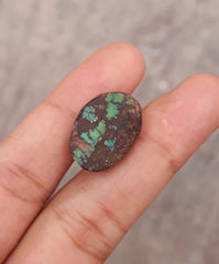 Натуральная бирюза 21,5 карата, зеленая матричная бирюза, настоящий камень Фироза, размеры -18,2x13,2 мм