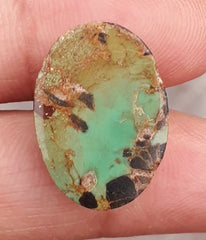 Натуральная бирюза 13,8 карата, зеленая матричная бирюза, Шаджри Фероза, настоящий камень Фирозы, размеры-20x14 мм