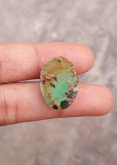 Натуральная бирюза 13,8 карата, зеленая матричная бирюза, Шаджри Фероза, настоящий камень Фирозы, размеры-20x14 мм