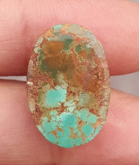 Натуральная зеленая матрица 10,5 карата с пиритом и бирюзой, овальная форма, настоящий камень Фироза, размеры - 19x13 мм