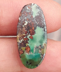 Натуральная бирюза 8,8 карата, зеленая матричная бирюза - 21x10 мм