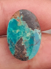 Натуральная бирюза 9,5 карата, зеленая матричная бирюза, Шаджри Фероза, настоящий камень Фирозы, размеры -18,5x13 мм