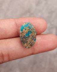 Натуральная бирюза 6,7 карата, зеленая матричная бирюза, Шаджри Фероза, настоящий камень Фирозы, размеры: 18x11,8 мм.