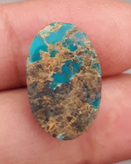 Натуральная бирюза 6,7 карата, зеленая матричная бирюза, Шаджри Фероза, настоящий камень Фирозы, размеры: 18x11,8 мм.