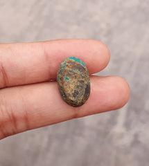 Натуральная бирюза 6,7 карата, зеленая матричная бирюза, Шаджри Фероза, настоящий камень Фирозы, размеры: 18x11,8 мм.