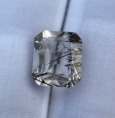 Черный турмалиновый кварц 7,3 карата, черный рутиловый кварц – рутиловый кварц