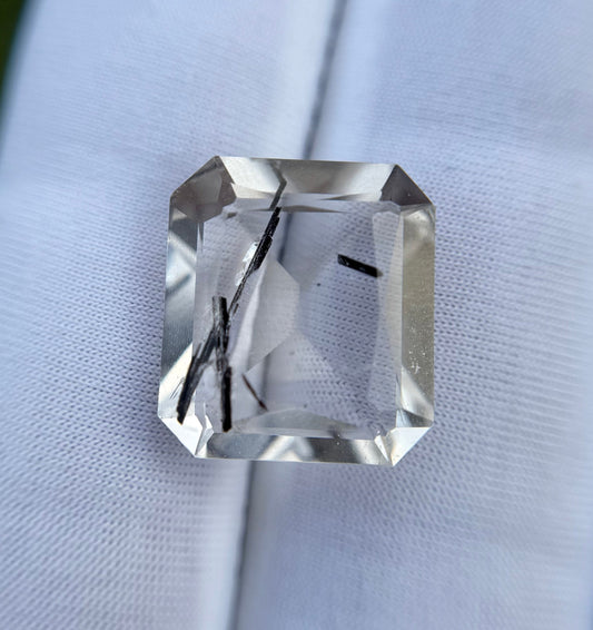 Черный турмалиновый кварц 7,3 карата, черный рутиловый кварц – рутиловый кварц