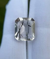 Черный турмалиновый кварц 7,3 карата, черный рутиловый кварц – рутиловый кварц