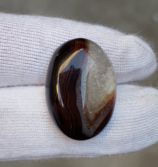 25ct Agate Cabochon - Sulaimani Aqeeq  - 17 x 14mm