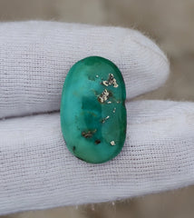 7.7ct Green Turquoise with Pyrite, Natural Feroza Stone Dimension 12x19x5mm