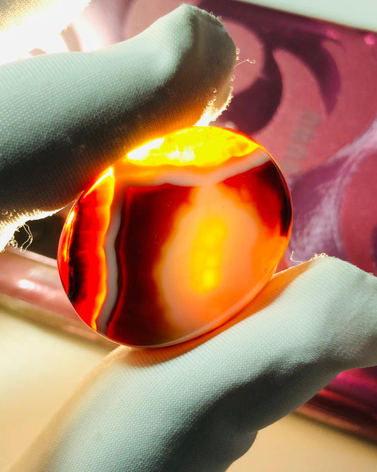 38ct Agate Cabochon - Sulaimani Aqeeq  - 27 x 22mm