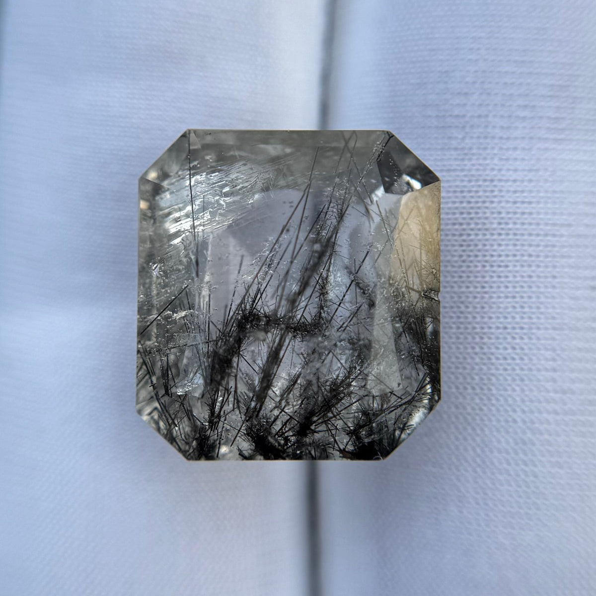 Черный турмалиновый кварц 7,3 карата, черный рутиловый кварц – рутиловый кварц