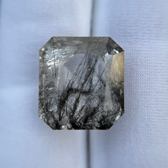 Черный турмалиновый кварц 7,3 карата, черный рутиловый кварц – рутиловый кварц