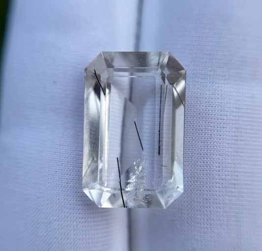 Черный турмалиновый кварц 7,3 карата, черный рутиловый кварц – рутиловый кварц