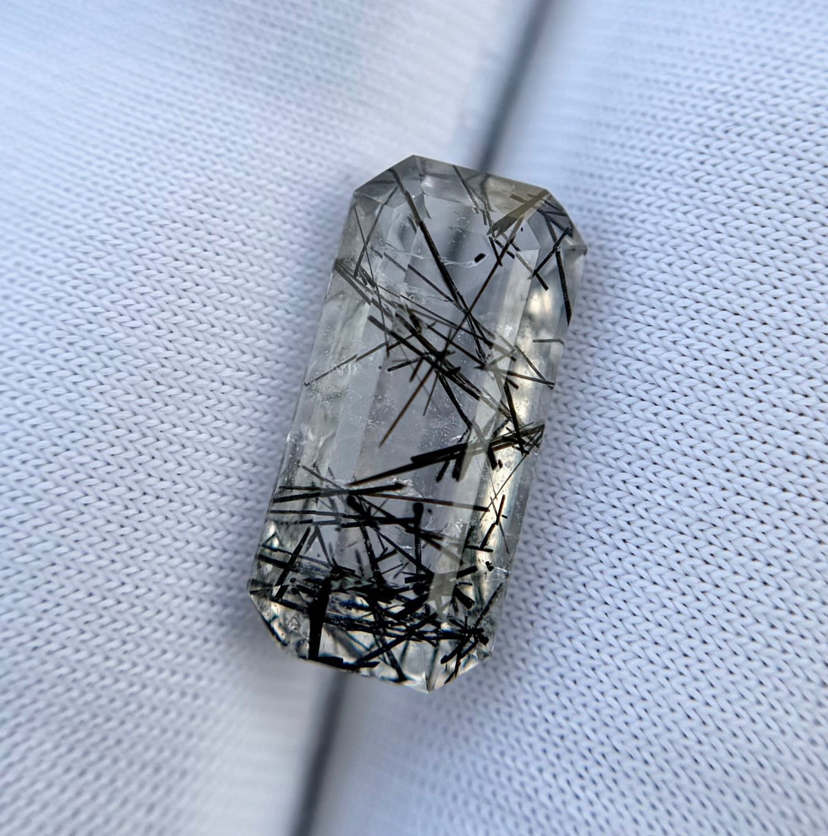 Черный турмалиновый кварц 7,3 карата, черный рутиловый кварц – рутиловый кварц