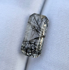 Черный турмалиновый кварц 7,3 карата, черный рутиловый кварц – рутиловый кварц