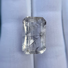 Черный турмалиновый кварц 7,3 карата, черный рутиловый кварц – рутиловый кварц