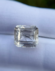 Черный турмалиновый кварц 7,3 карата, черный рутиловый кварц – рутиловый кварц